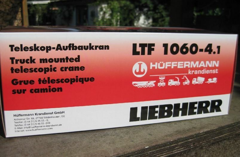 WSI in 1:50, 52-2011, Liebherr LTF 1060 auf SCANIA, Werbemodell HÜFFERMANN, NEU in OVP