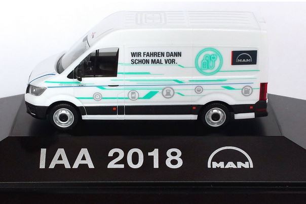 HERPA  in 1:87 , Sondermodell TGE 3.180  Kastenwagen zur IAA 2018, NEU in OVP