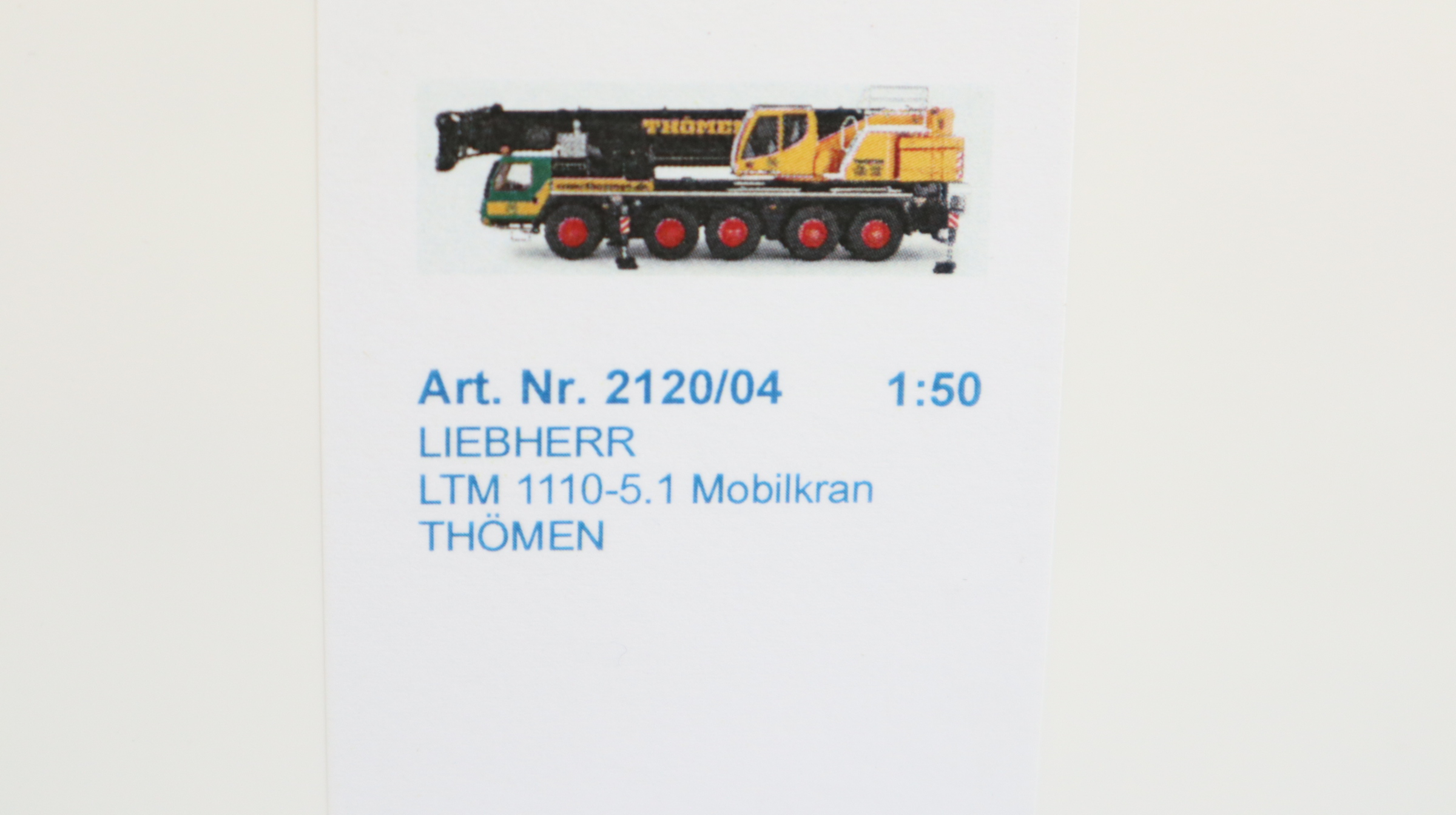 Conrad 2120/04 in 1:50 , Liebherr LTM 1110-5.1 Mobilkran, Ausführung Thömen Hamburg, NEU in OVP