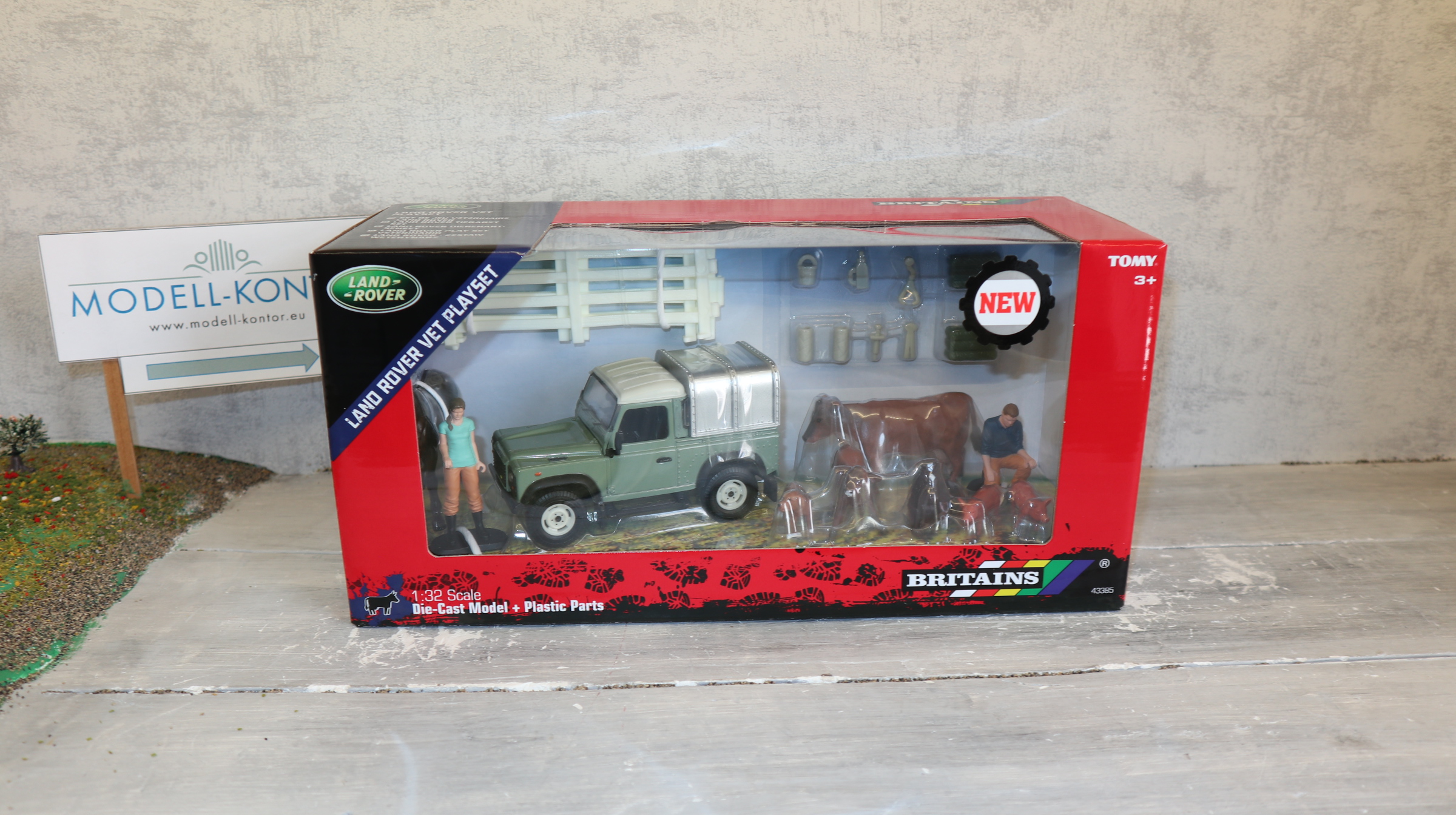 Britains 43385 in 1:32, Land Rover Tierarzt-Set , NEU in OVP