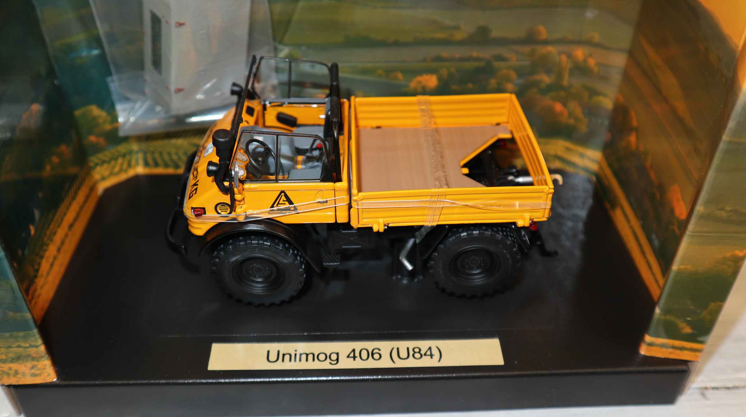Weise Toys 2067  in 1:32, Unimog 406 gelb "Schmidtbauer KG",  nur 500 Stück, NEU in OVP