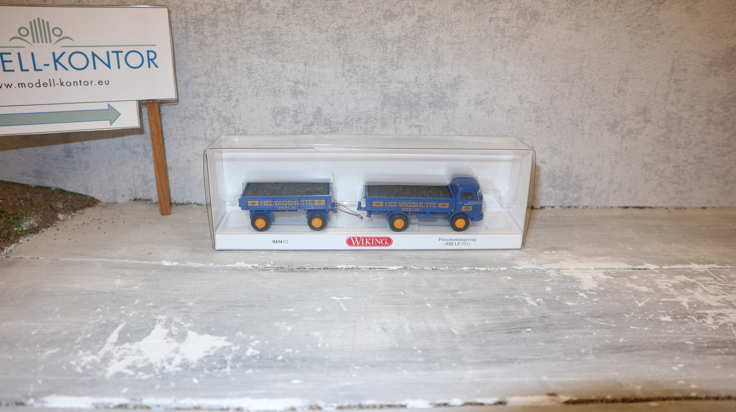 Wiking 043402 in 1:87,  MB LP 321 Pritschenhängerzug HEDWIGSHÜTTE, NEU in OVP
