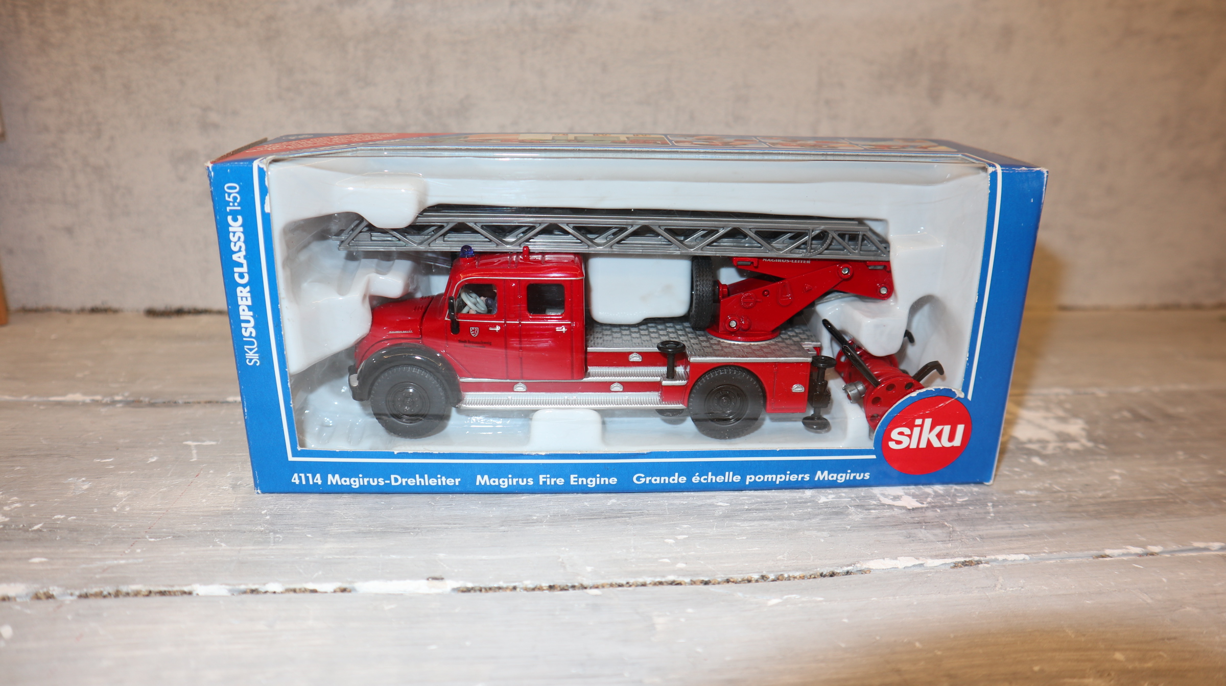 Siku 4114 in 1:50, Magirus Drehleiter Rundhauber, NEU in OVP