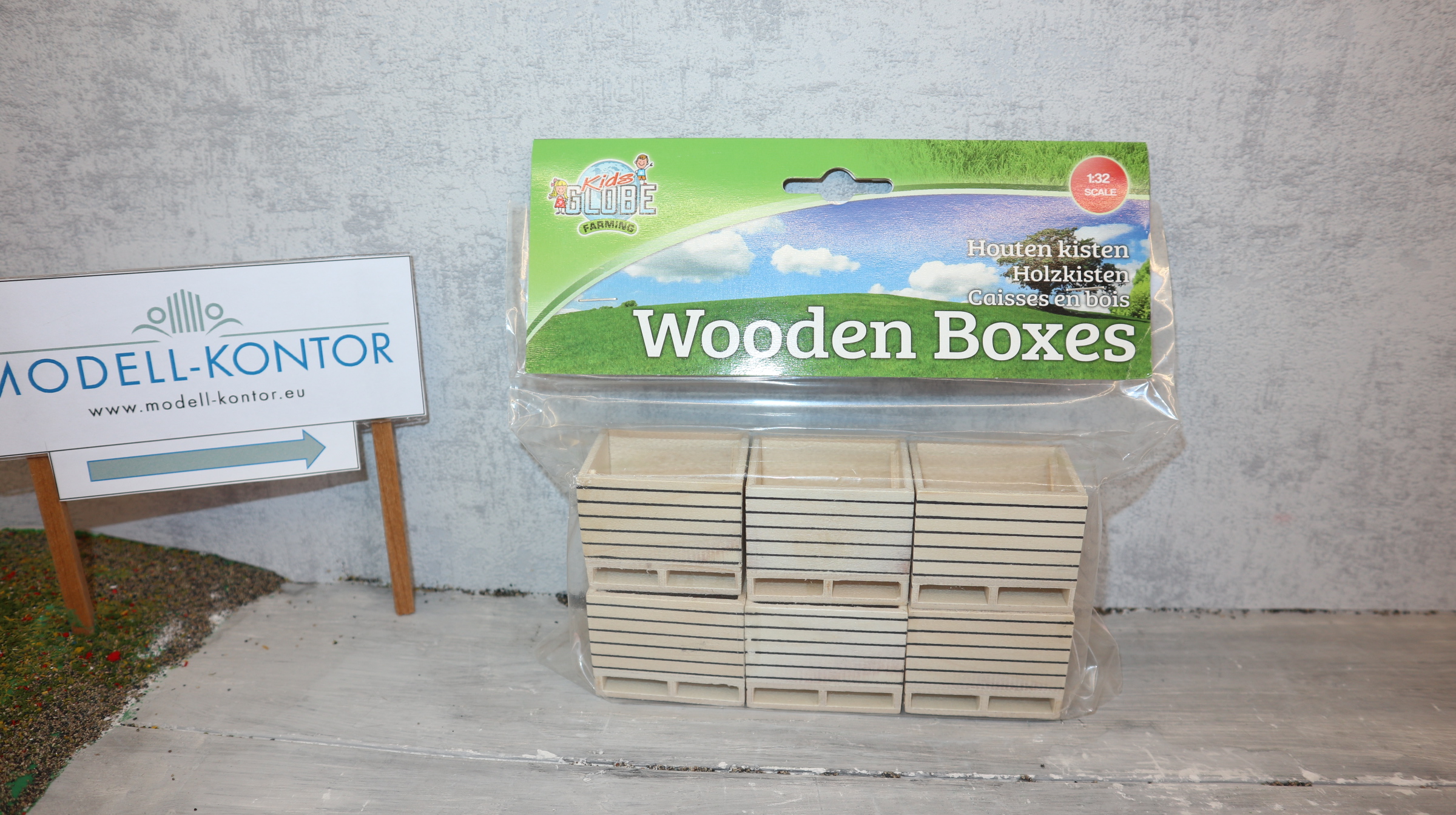 KidsGlobe 61.0611 in 1:32, 6x Holzkisten, NEU in OVP