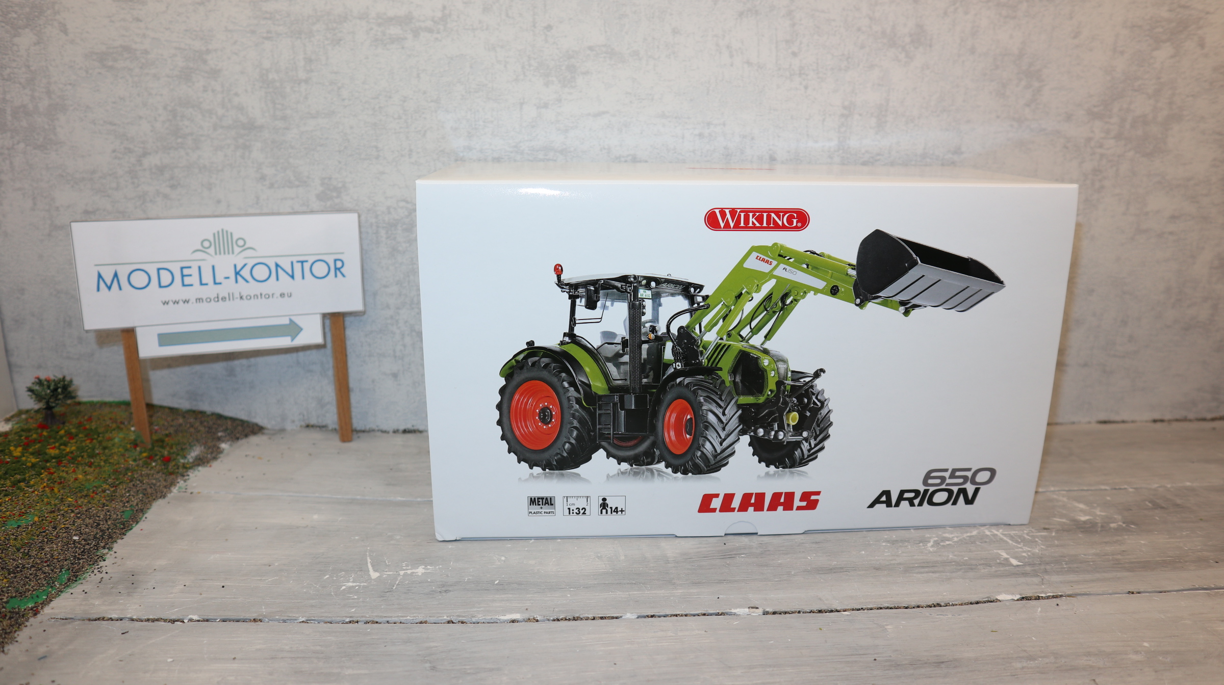 WIKING 077325 in 1:32 Claas Arion 650 mit Frontlader, NEU in OVP