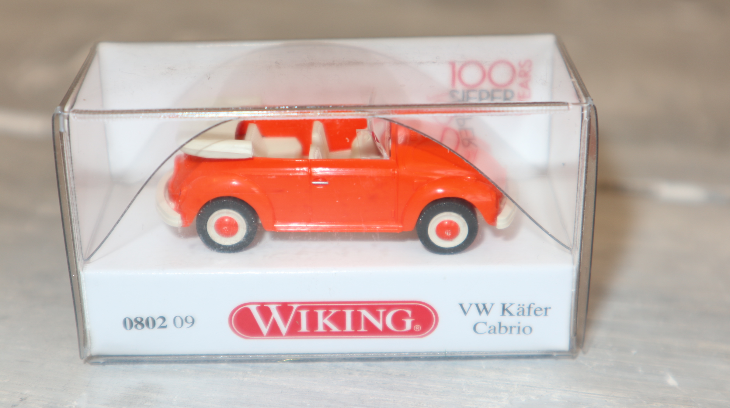 WIKING 080209 in 1:87, Sondermodell "100-Jahre Sieper, VW Käfer Cabrio orange beige, NEU in OVP