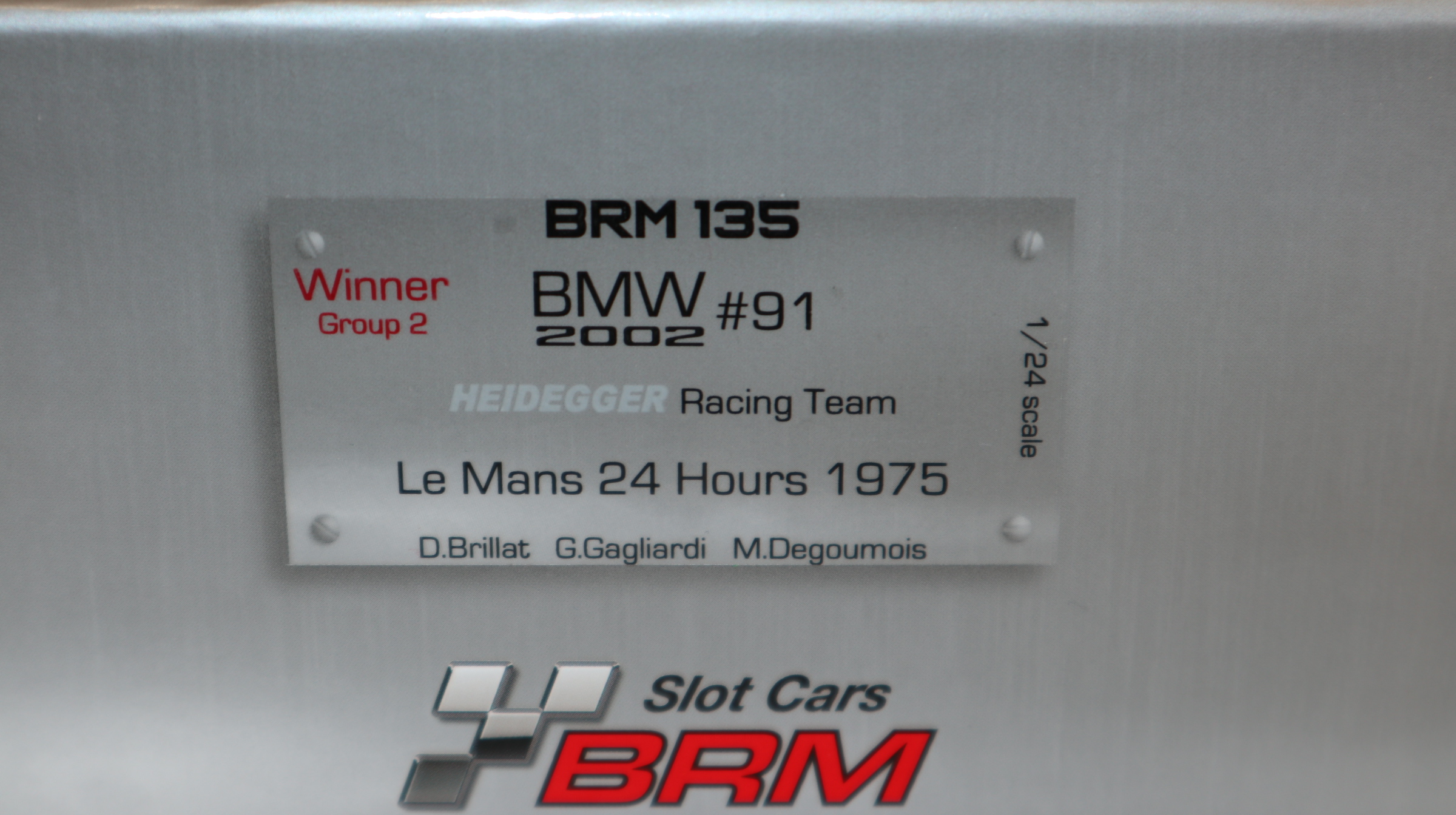 BRM 135 Slotcar in 1:24,  BMW 2002 HEIDEGGER Racing No. 91, weiß , NEU in OVP