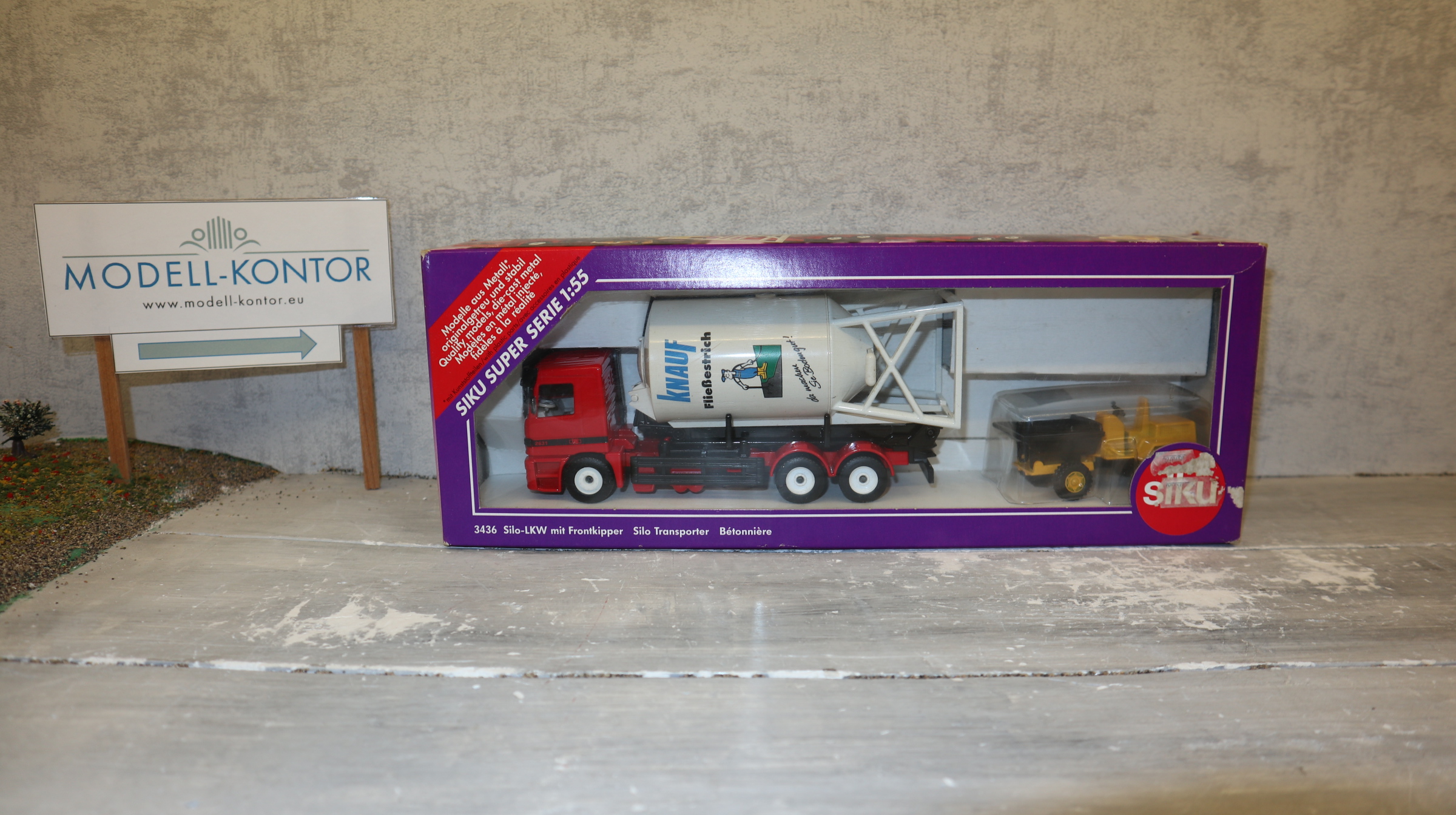 Siku 3436 in 1:55, Silo-LKW mit Frontkipper KNAUF,  NEU in OVP